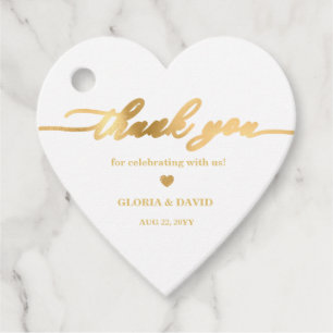 Gold Thank You Wedding Favour Tags