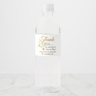 Gold Thank You Wedding Favour   Water Bottle Label