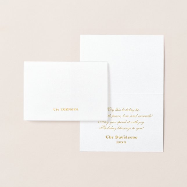 Gold The Most Wonderful Time of the Year Monogram Foil Card (Display)