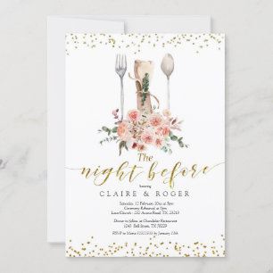 Gold The Night Before Invitation