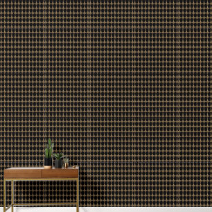Gold Thor Hammer black smooth vinyl wallpaper