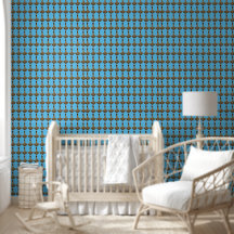 Gold Thor Hammer blue textured vinyl wallpaper