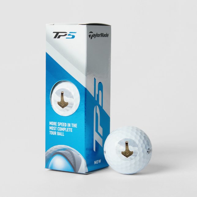 Gold Thor Hammer clouds Taylor Made golf balls 3 (Packaging)