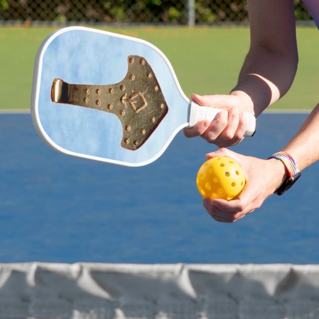 Gold Thor Hammer sky pickleball paddle carbon (Insitu)
