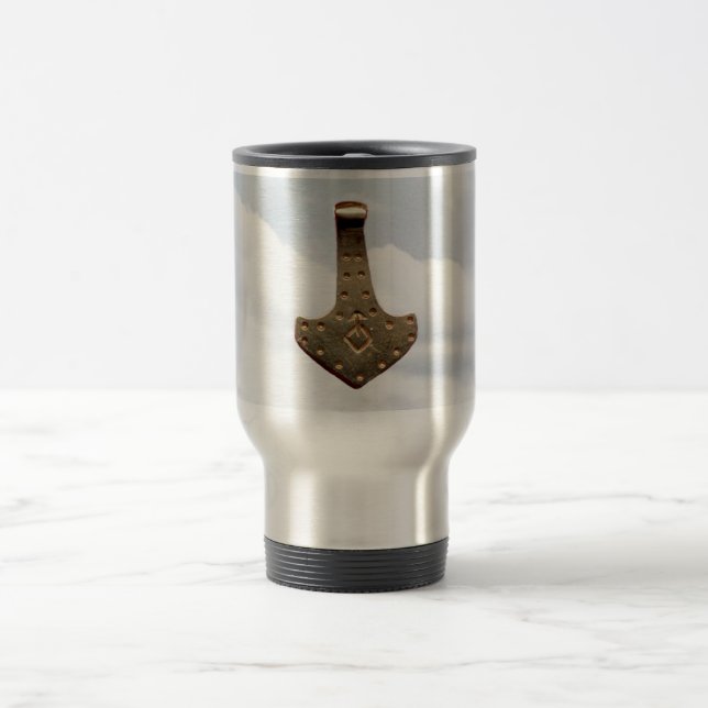 Gold Thor Hammer travel mug (Center)