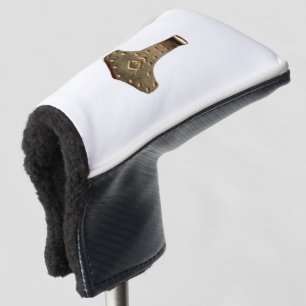 Gold Thor Hammer white golf club putter cover