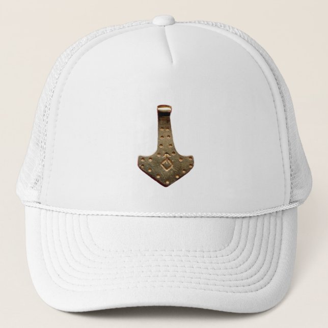 Gold Thor Hammer white hat (Front)