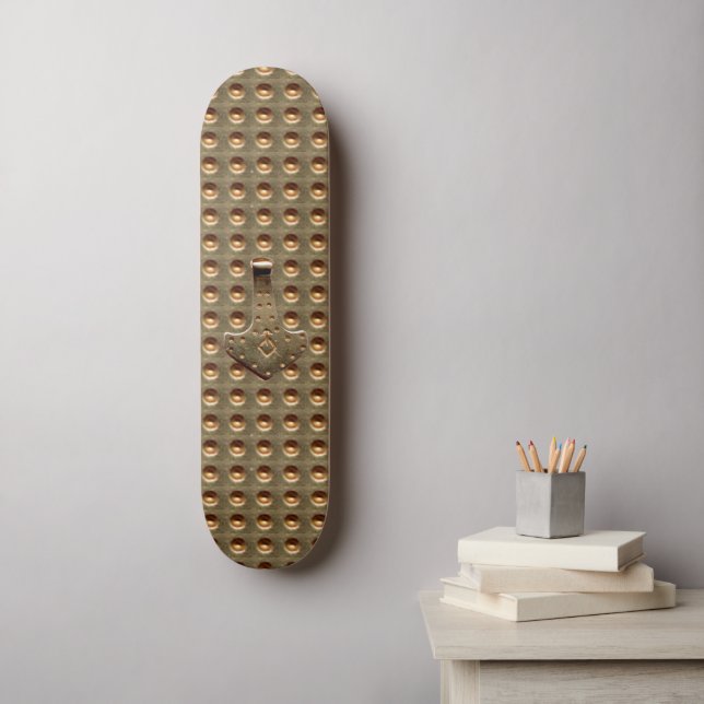 Gold Thor's Hammer Gold Indent skateboard (Wall Art)