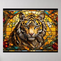 *~* Gold TIGER 5:4 AP68 Fantasy Stained Glass