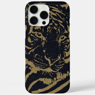 Gold Tiger Black Design iPhone 16 Pro Max Case