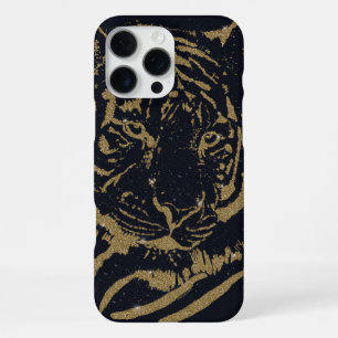 Gold Tiger Black Design iPhone 16 Pro Max Case