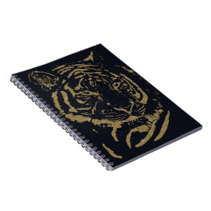Gold Tiger Black Design Notebook