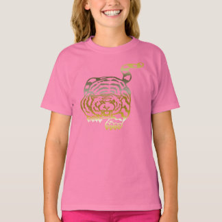 Gold Tiger -  Girls Ringer T-Shirt