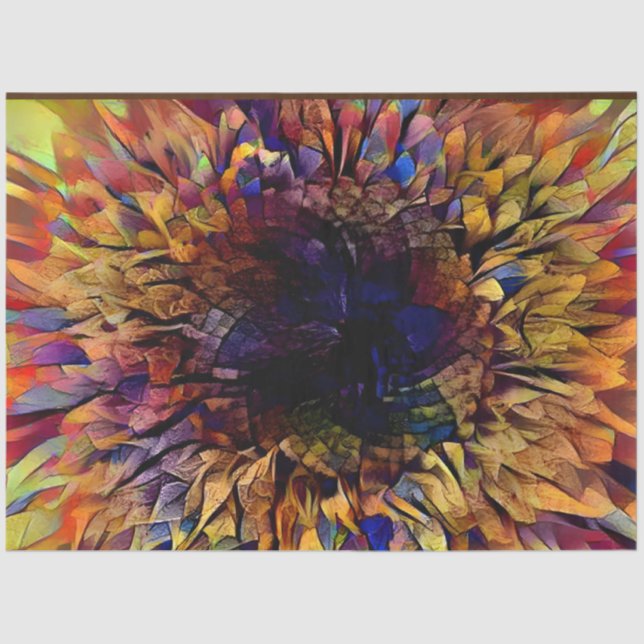 Gold Tiger Sunflower Elegant Collection Tissue Paper (Front)