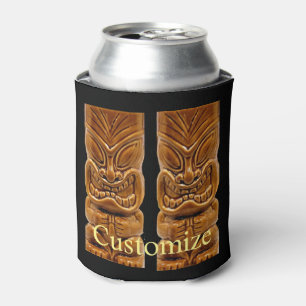 Gold Tiki Sculpture Thunder_Cove Can Cooler