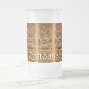 Gold Tiki Sculpture Thunder_Cove  Frosted Glass Beer Mug