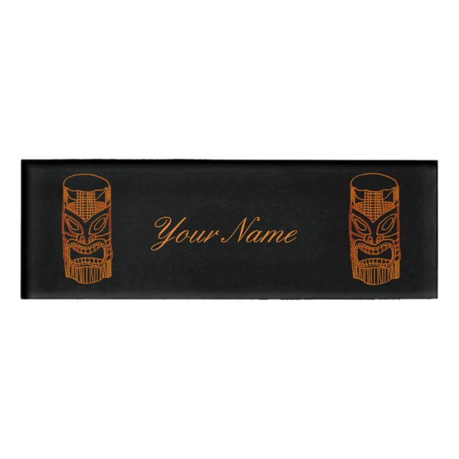 Gold Tiki Sculpture Thunder_Cove Name Tag (Front)