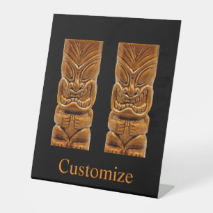 Gold Tiki Sculpture Thunder_Cove Pedestal Sign