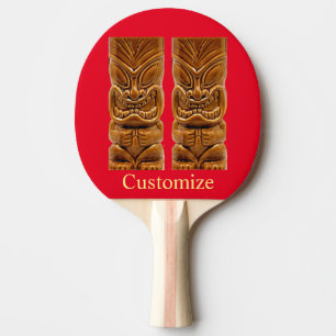 Gold Tiki Sculpture Thunder_Cove Ping Pong Paddle