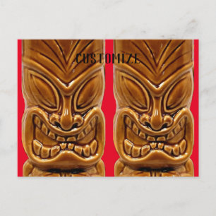 Gold Tiki Sculpture Thunder_Cove Postcard
