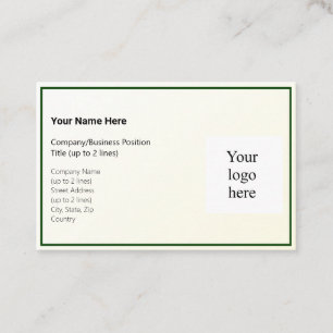 Gold Tint Gradient & Hunter Logo Euro Business Card