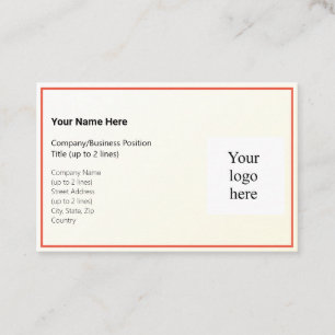 Gold Tint Gradient & Orange-Red Logo Euro Business Card