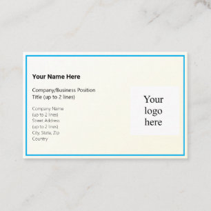Gold Tint Gradient & Sky Blue Logo Euro Business Card