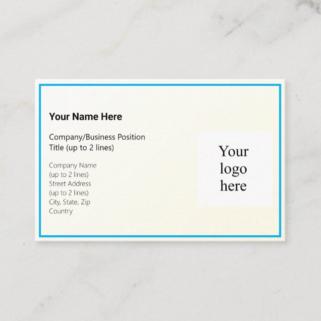 Gold Tint Gradient & Sky Blue Logo Euro Business Card (Front)