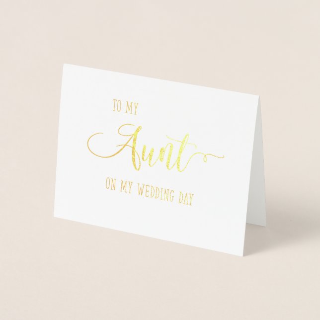 Gold To My Aunt on My Wedding Day Card (Front)