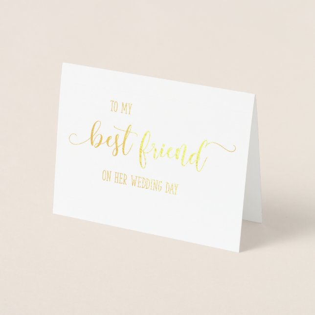Gold To My Best Friend on Her Wedding Day Card (Front)