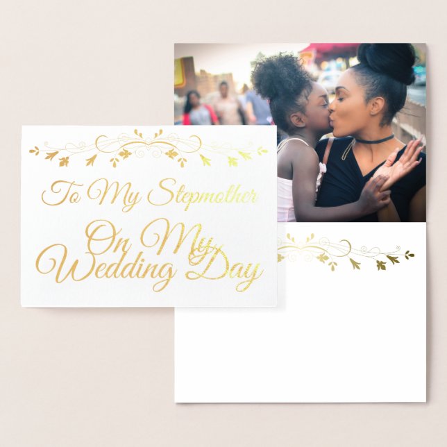 Gold To My Stepmother on my Wedding Day Foil Card (Display)