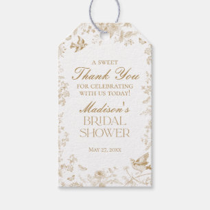 Gold Toile De Jouy Bridal Shower Favours Gift Tags