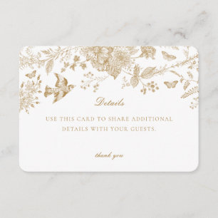 Gold Toile de Jouy Details Card Invitation Insert