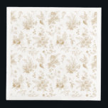 Gold Toile De Jouy Vintage Floral Chinoiserie Napkin<br><div class="desc">Elevate your celebrations with our gold Toile party decor, featuring detailed floral french country toile on a warm white background. This regency-inspired Chinoiserie design exudes elegance and sophistication. ★ Let me help you plan your next party! ★ If you need coordinating décor, please check my matching collection. If you have...</div>