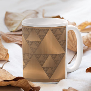 Gold Tone and Brown Metallic Look Fractal Mug