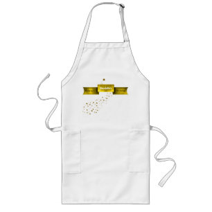 Gold Tone Banner & Stars Custom Chef Apron