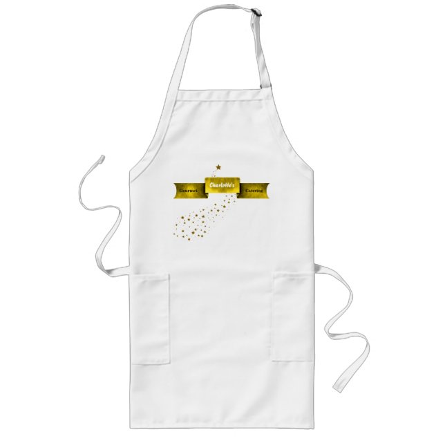 Gold Tone Banner & Stars Custom Chef Apron (Front)