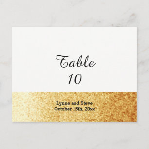 Gold Tone Faux Glitter Table Seating Card