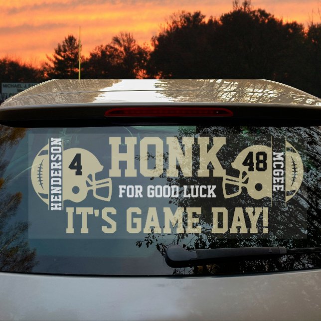 Gold Tone Football Game Day Back Window Cling (Creator Uploaded)