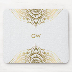 Gold tone mandala design mouse mat