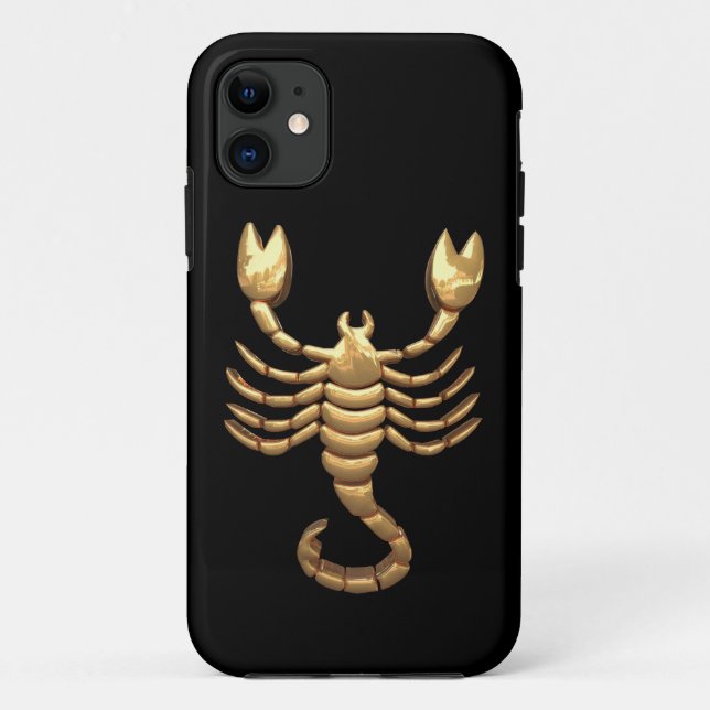 Gold Tone Scorpio Scorpion Symbol Zodiac Case-Mate iPhone Case (Back)