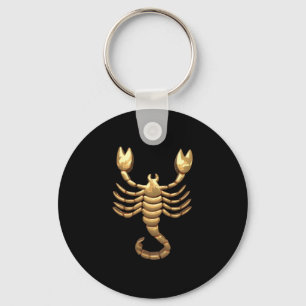 Gold Tone Scorpio Scorpion Symbol Zodiac Keychain