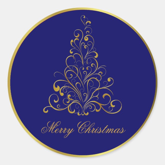 Gold Tone Stylised Christmas Tree Stickers (Front)
