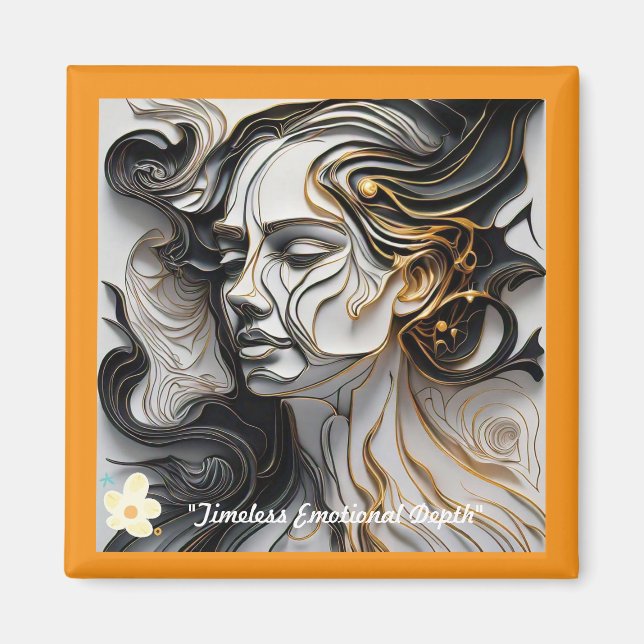 "Gold Toned Emotional Art" Magnet (Front)