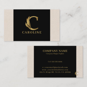 Gold tones letter C floral decorative Business Card