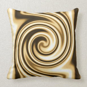 Gold Tones Soft Focus Spiral Swirl Tribal Style Cushion