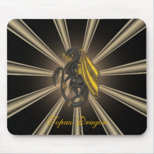 Gold Topaz Dragon Mouse Pad