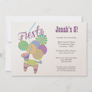 GOLD Traditional Donkey Fiesta Pinata Birthday Invitation