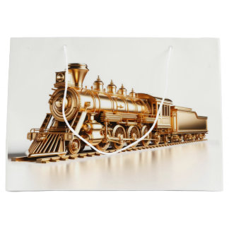 Gold Train Gift Bag