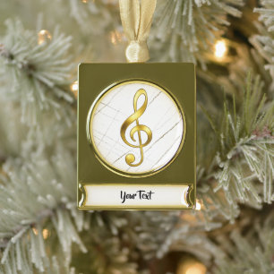 Gold Treble Clef Marble Home Decor Plated Banner Ornament